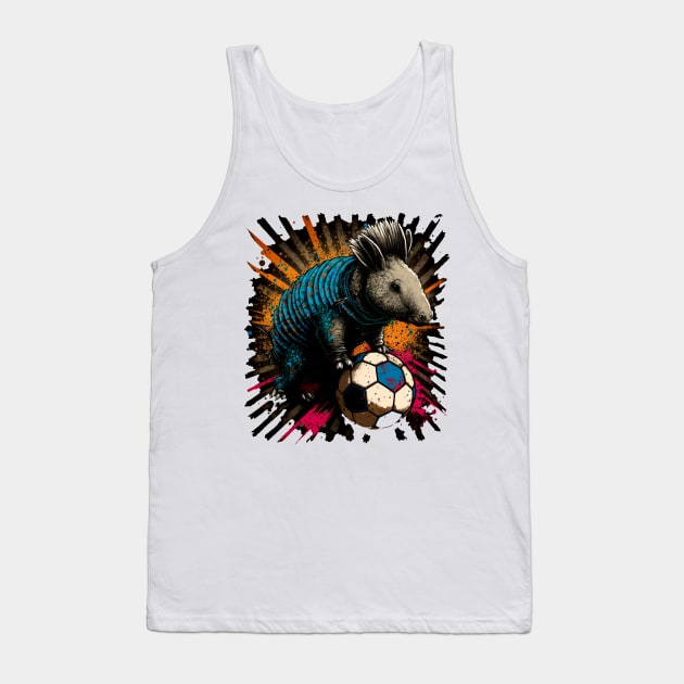 Armadillo Sports Player Soccer Futball Football - Graphiti Art Graphic Trendy Holiday Gift Tank Top by MaystarUniverse